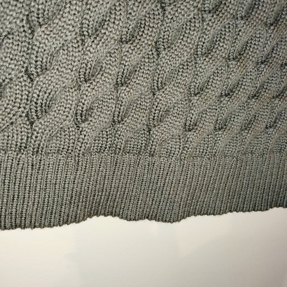 Sebby (Size L) Front Faux Fur & Back Cable Knit Fall Winter Open Cardigan Vest - Picture 10 of 15